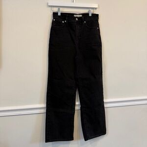 Madewell Black Charcoal Slim Wide Leg Crop Jeans Size 26